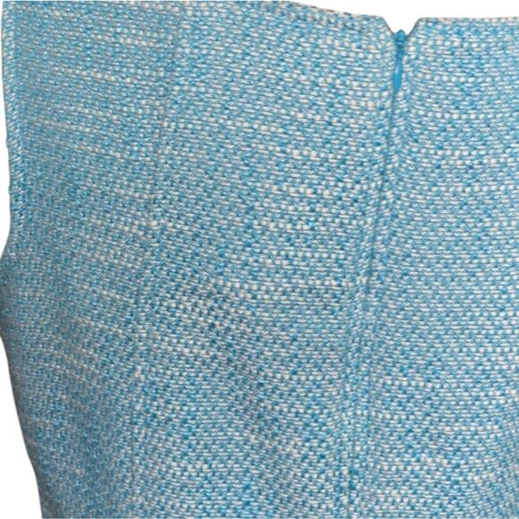Talbots Blue Tweed Sleeveless Sheath Dress Size 14 P Petite - Picture 6 of 9